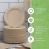 Ibambo Bamboo Disposable Paper Plates - 7 Inch, 125 Pack, Compostable Plates