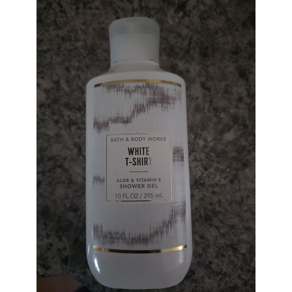 1/BATH & BODY WORKS WHITE T-SHIRT  ALOE & VITAMIN E SHOWER GEL 10 FL OZ