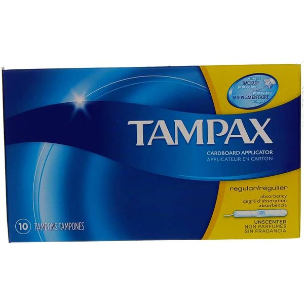 Tampax Regular Absorbency Unscented, Easy Carry Purse Size 10 Count Ea. - 12 Packs