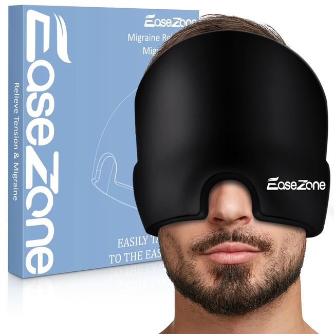 EaseZone Migraine Relief Cap Ice Headache Relief Cap Reusable Headache Relief Hat Migraine Relief Hat Cold Wrap Hat Cold Therapy for relieves Headaches, migraines, and Tension