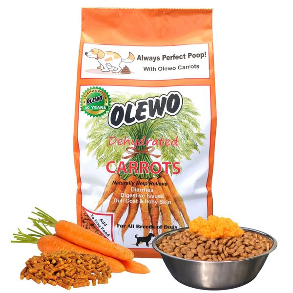 Original Carrots for Dogs – Fiber for Dog Stool Hardener, Dog Food Toppers fo...