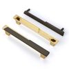 Haliwu 4 Pack Black and Gold Cabinet Knobs - 2 Tone Square Kitchen Cabinet Knobs - Zinc Alloy