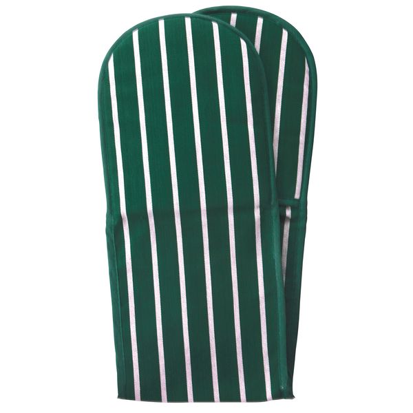 Dexam Rushbrookes Butchers Stripe Double Oven Gloves (Made in UK) - Racing Green