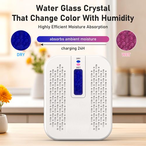 ATKMAYI Rechargeable Small Dehumidifier, Portable Mini Dehumidifier for Bathroom, Highly Efficient Dehumidification, Energy Saving, Suitable for Closet, Cars, Wardrobes, Bookcases