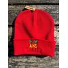 rum and reggae Beanie Hat | Stretchy | Warm | Unisex Red