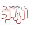 3 x RED Plastic Coated 8 Piece Screw in Wall Hook Hanger Sets