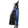 Smiffys Reversible Cape Metallic Deluxe (Blue and Black)