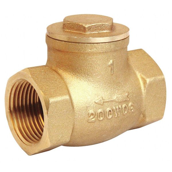Swing Check Valve, Brass, 1 In., NPT