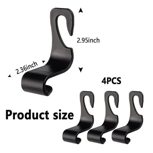 NHHC Car Accessories Muilty-Purpose Car Seat Headrest Hook,Universal Car Organizers and Storage for Handbags,Backpacks,Umbrellas,or Phone Holder (Black-4pcs)