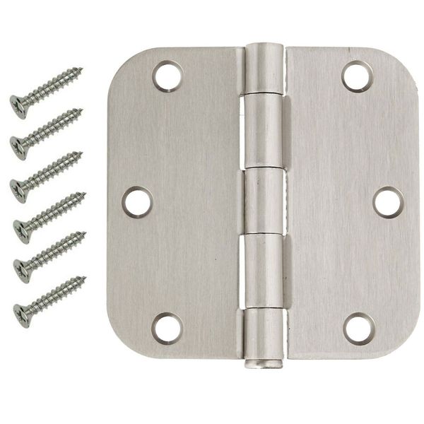 50 Pack 3.5" Satin Nickel Interior Door Hinges with 5/8" Radius Hinge