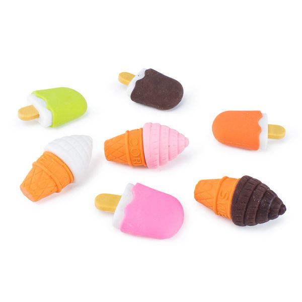 Super Z Outlet Colorful Mini Ice Cream Cone Fudge Pop Frozen Treat Erasers for Children Party Favors, School Supplies, Toys (48 Pieces)