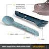 UCO 27009 Outdoor Camping Tableware Switch Spoke Utensil Set, Stone Blue
