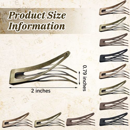 40 Pieces Snap Hair Clips Grip Hair Clips Metal Hair Barrettes for Women Snap Clips Double Hair Clip Pins Women Hair Accessories for Girls Hair Making Salon (Black, Dark Brown, Red, Green)