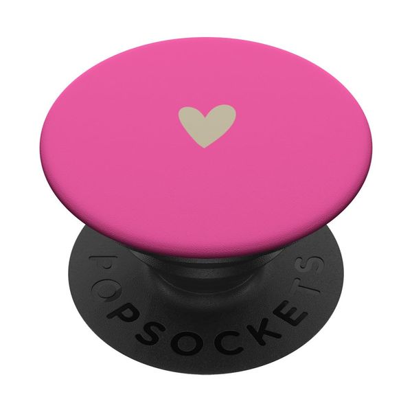 Beige Pink Minimalist Heart PopSockets with Interchangeable PopGrip