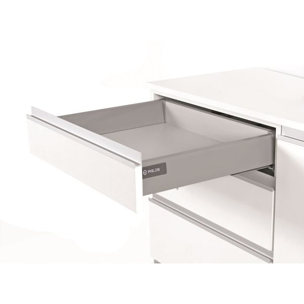 Soft Close Kitchen Drawer Runners System L - 270 - Comfort Box by Rejs Rectangular top Rail (H = 86mm, Silver)