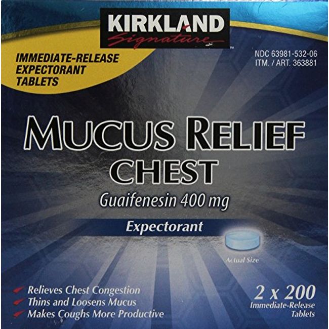 Kirkland Signature Mucus Relief Chest Expectorant (Guaifenesin 400 Mg