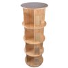 Rotating Bookshelf 360 Degrees 4 Tier Stackable Solid Wood Bookshelf Organizer