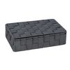 WENKO Adria Storage Basket with Lid, Dark Grey, Small
