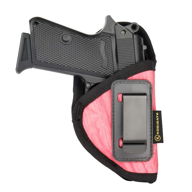 Kosibate S&W Bodyguard 380 Holster, Gun Holster for Women PU Leather Concealed Carry Compatible with S&W Bodyguard, Taurus TCP, Sig P238, Jimenez JA, PPK .380 Holsters (Pink)