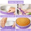 GWAWG Purple Cake Baking Strips 2PCS Adjustable Round Cake Baking Tray Protector