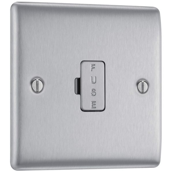 BG Electrical NBS54-01 Fused Connection Unit, Brushed Steel, 13 Amp