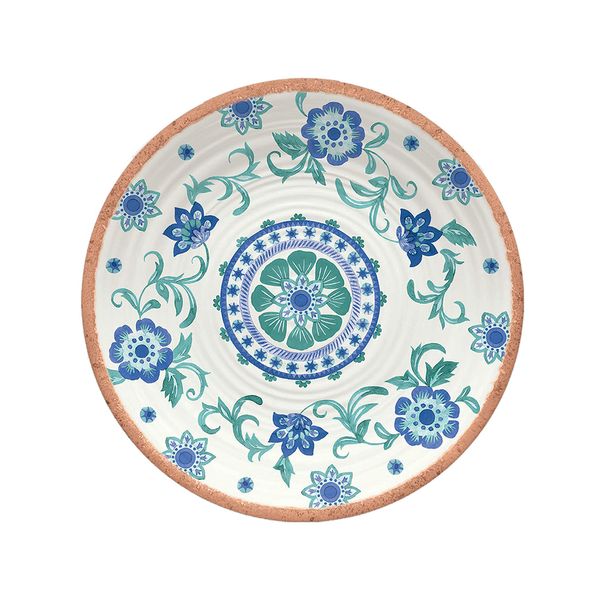 Rio Turquoise Floral Melamine/Plastic/BBQ/Outdoor Side Plates Set (1)