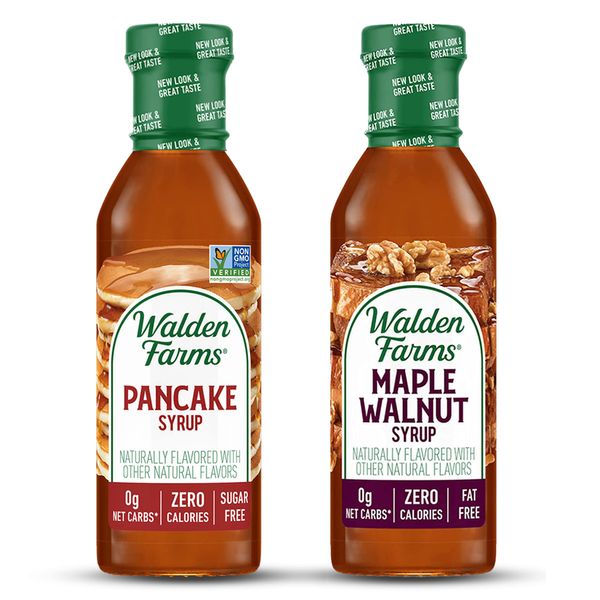 Walden Farms Variety Pack Syrups 12 oz, Maple Walnut and Pancake Syrup, Near Zero Fat, Sugar and Calorie, For Pancakes, Waffles, French Toast, Desserts, Snacks, Appetizers and Many More