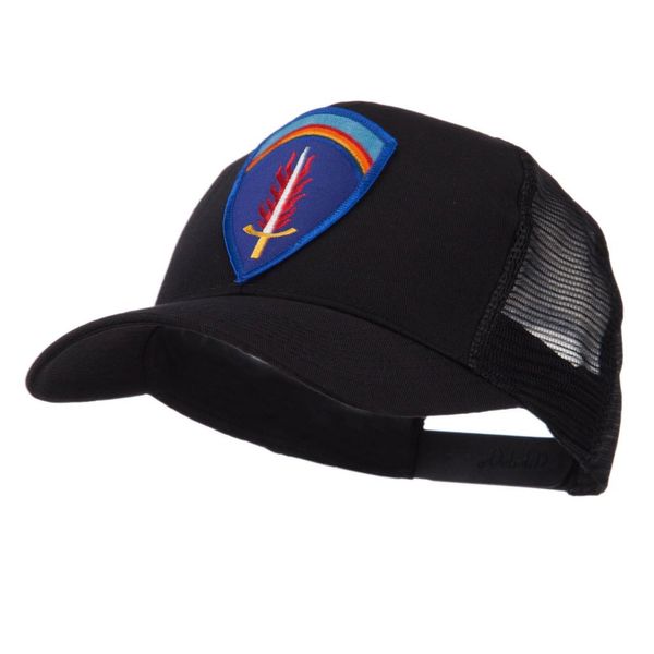 e4Hats.com Combined Forces Military Patched Mesh Cap - Shaef OSFM