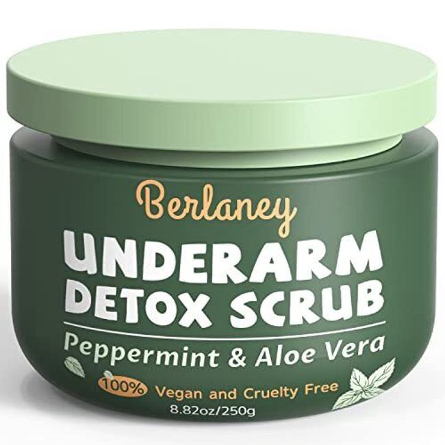 Detox Scrub 8.8 oz with Peppermint, Aloe Vera and Walnut Shell Powder, Undera...