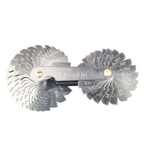 52Pcs Thread Pitch Gauge, British Whitworth 55 Degree & Metric 60 Degree Stainless Steel Screw Pitch Measuring Tool, Screw Thread Pitch Cutting Gauge Tool for Industrial Measurement (52Pcs)