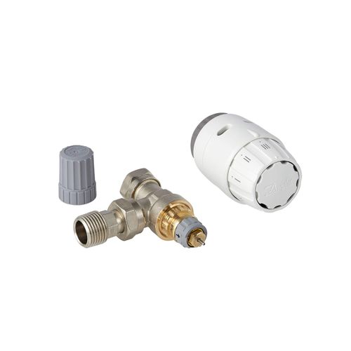 Danfoss Thermostatic sensor RAS-C2 013G6050, TRV Valve And 15mm Reversible Angle C/W Built-in Sensor Combi Pack- Reversible And Bi-Directional, Maximum User Flexibility, Easy Installation (White)