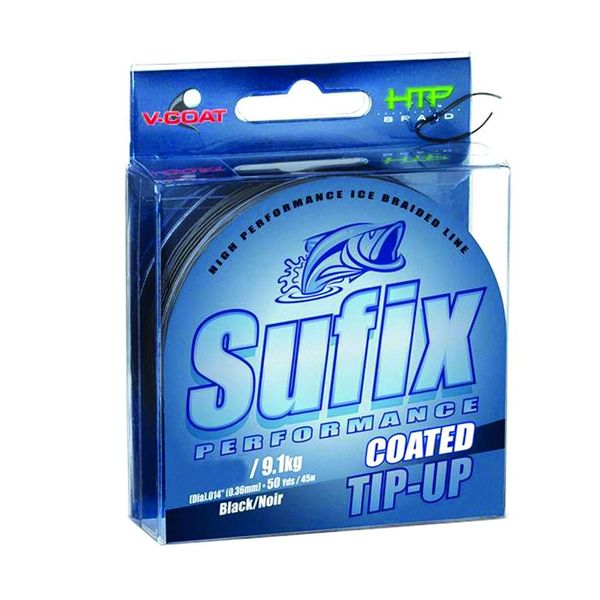 Sufix Performance 50-Yards Spool Size Tip Up Ice Braid Line (Black, 50-Pound)