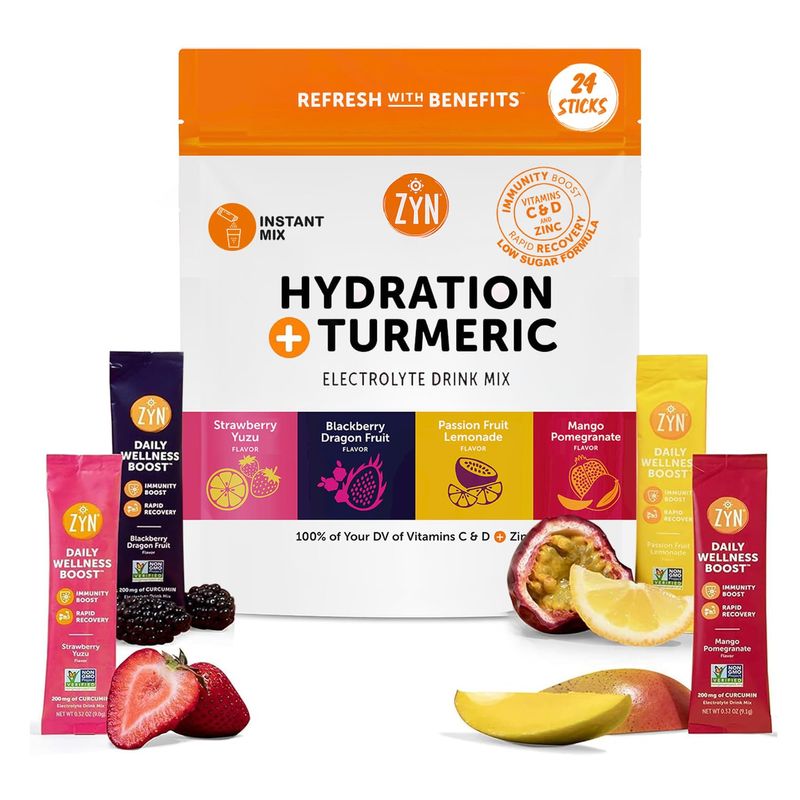 ZYN Electrolyte Drink Mix Hydration Packets, Electrolytes Powder ...