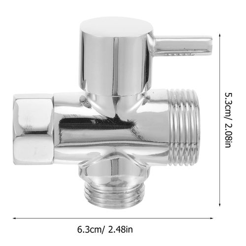 ARTIBETTER 2pcs 3 Solid Copper 3 Way Diverter Tee Connector 1/2 3/4 Inch T-adapter for Shower Head Faucet Tee Water Filter Silver Electroplated