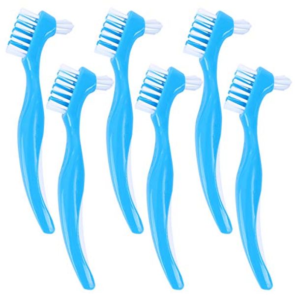 EXCEART 6pcs Retainer Brush False Teeth Cleaning Brush Denture Cleaner Brush Durable Double-Sided Design