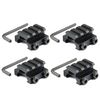 TACFUN 4PCS Flat TOP Half 1/2 INCH Mini Riser Block Mount 3 Slot Picatinny Rail