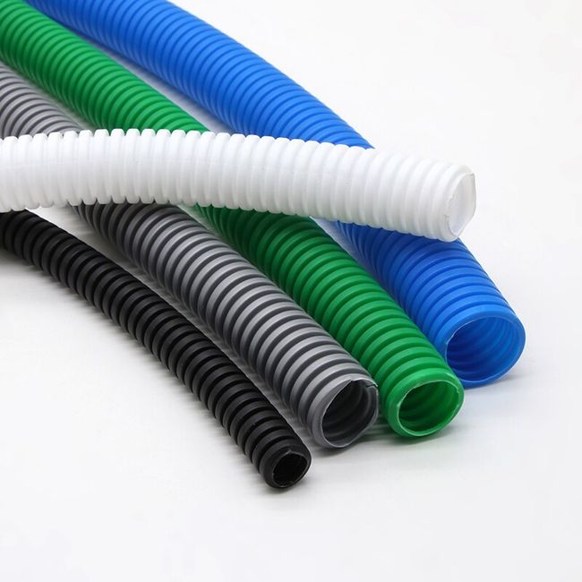 Black Plastic PP Corrugated Hose Conduit Insulation Wire Harness Casing  Protective cable line Threading Hose