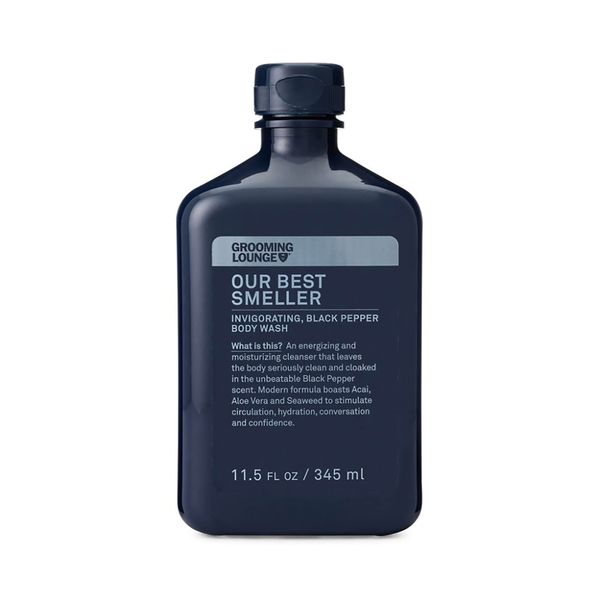 Grooming Lounge Our Best Smeller Body Wash - Cleanses, Refreshes and Moisturizes - Increases Circulation - Black-Pepper Scent - Suitable for all Skin Types - No Parabens - Cruelty Free - 11.5 oz