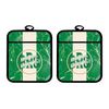 Bleu Reign Personalized Potholder Set Custom Name Nigeria Flag Marble Monogram Linen