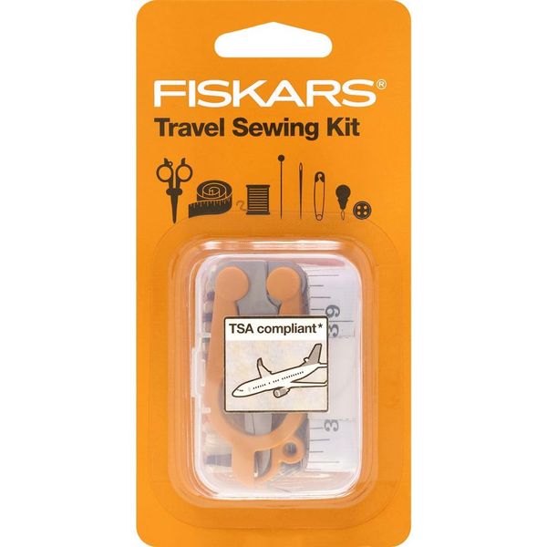 Fiskars Sewing Kit - 27-Piece Travel Sewing Set with Case - Craft Supplies - Orange