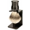 Edwin Jagger Super Badger Shaving Brush with Drip Stand - Small, Imitation Ebony
