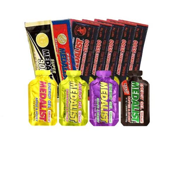 Medalist New Marathon Set, 4 Energy Gels, 5 Amino Direct Bags, 1 Citric Acid Charge Bag, 1 Bag + Super Medalist Bag (Original Supply Instructions Included) (Sotoaso Original Set, Trail Running, Marathon, Bicycle, Triathlon Action Food)