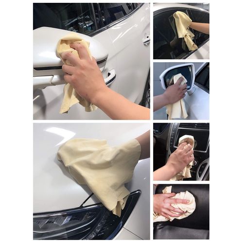 SHEEPSKIN ELITE Chamois Drying Cloth Car Drying Towel Real Leather Absorbent Drying Natural Chamois Car Wash Cloth Accessory (3.7-4.2 sq ft)
