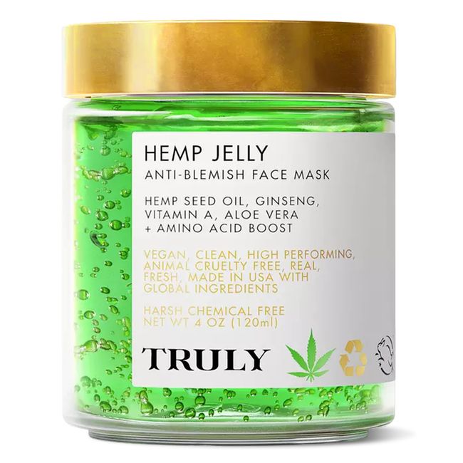 Truly Beauty Jelly Anti-Acne Face Mask with Vitamin A, and Aloe Vera - Face Masks Skincare Acne for Minimizing Pores, Clarifying Blemishes and Improve Skin - 4 Fl. Oz