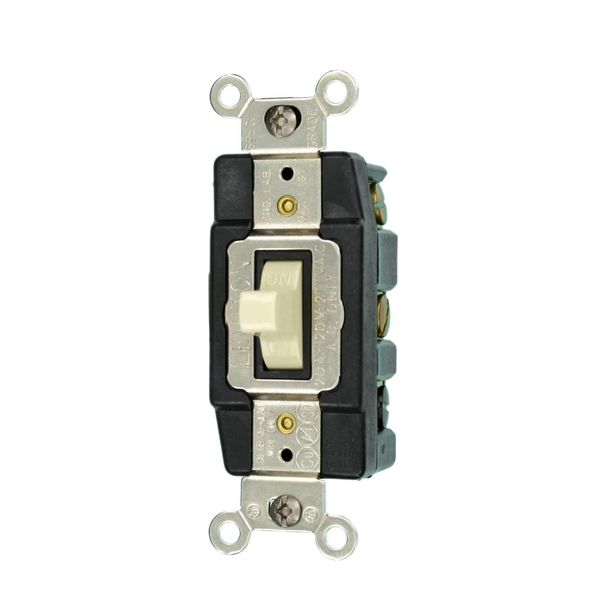 Leviton 20-Amp 120/277-Volt Toggle Double-Pole AC Quiet Switch, 1286-I, Ivory