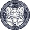 Cool Wild Fox Wolf Celtic Knot Icon Vinyl Decal Sticker (12" Wide)