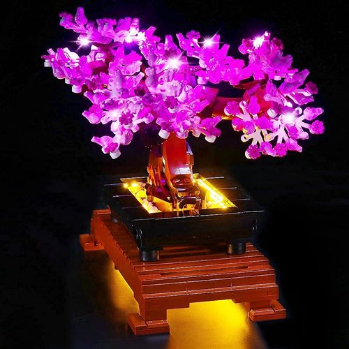 LED Light Kit for Lego 10281 Bonsai Tree Set, Decoration Lights Lighting Kit Compatible with Lego 10281 ( Lights Only, No Lego Models) (Lights for Pink Model)