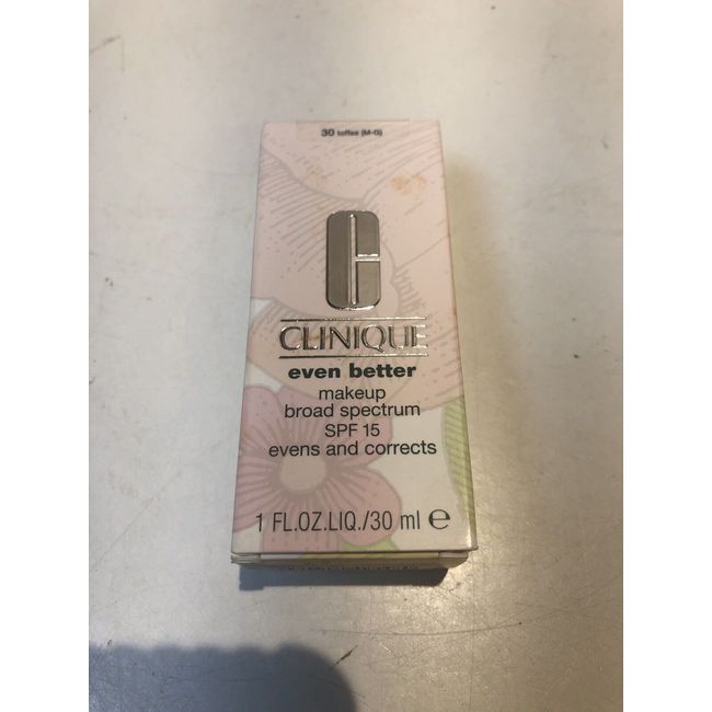 CLINIQUE Even Better Makeup Broad Spectrum SPF15 30 TOFFEE (M-G) NEW FRESH