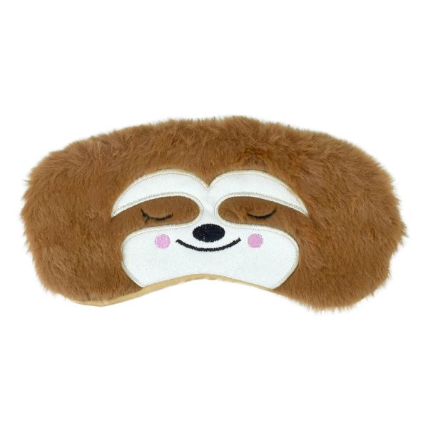 1 Pcs Eye Mask for Sleeping, Funny Blindfold, Soft Silk Plush Sleep Eye Mask for Girls, Women, Men, Kids (Brown Sloth)