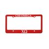 Officially Licensed Chi Omega License Plate Frame - Red